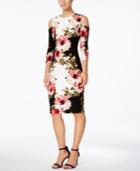 Jax Floral-print Cold-shoulder Sheath Dress