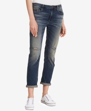 Calvin Klein Jeans Ripped Slim-fit Boyfriend Jeans