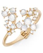 Inc International Concepts Gold-tone Crystal Cluster Hinged Bangle Bracelet, Only At Macy's