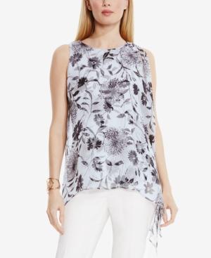 Vince Camuto Printed Handkerchief-hem Blouse