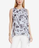 Vince Camuto Printed Handkerchief-hem Blouse