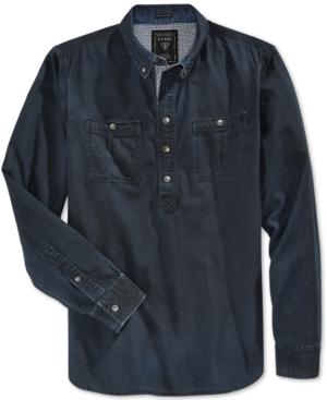 Guess Men's Long-sleeve Pop-over Denim Shirt