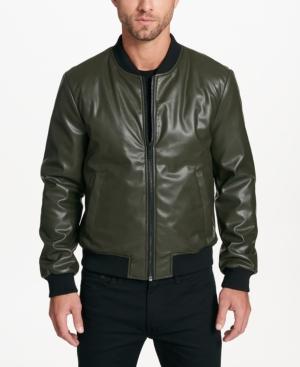 Dkny Men's Faux-leather Full-zip Jacket