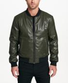 Dkny Men's Faux-leather Full-zip Jacket