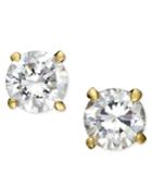 Giani Bernini 18k Gold And Sterling Silver Earrings, Round Cubic Zirconia Studs (1/2 Ct. T.w.)