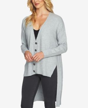 1.state V-neck High-low Hem Button Cardigan