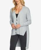 1.state V-neck High-low Hem Button Cardigan