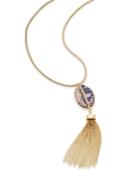 Thalia Sodi Gold-tone Snakeskin-inspired Tassel Pendant Necklace, Only At Macy's
