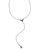 Inc International Concepts Black-tone Jet Pave Lariat Necklace, Created For Macy's