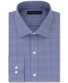 Tommy Hilfiger Men's Fitted Performance Flex Non-iron Navy & Purple Check Dress Shirt