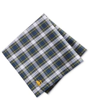 Brooks Brothers Men's Cotton Green Tartan Pocket Square