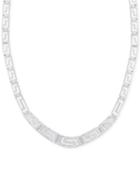 Victoria Townsend Diamond (1/4 Ct. T.w.) Pave Greek Key Necklace In Silver-plated Brass