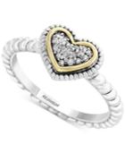 Effy Kidz Children's Diamond Accent Heart Ring In Sterling Silver & 18k Gold