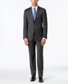 Calvin Klein Men's X-fit Charcoal Donegal Slim Fit Suit