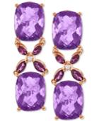 Lali Jewels Amethyst (32-3/8 Ct. T.w.), Rhodolite Garnet (2 Ct. T.w.) And Diamond Accent Earrings In 14k Rose Gold