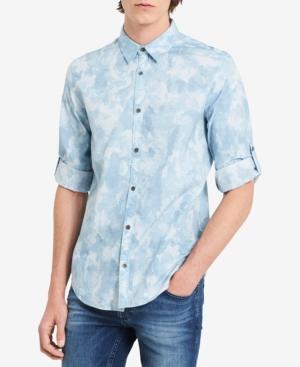 Calvin Klein Jeans Men's Cloud-print Denim Shirt