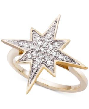Wrapped Diamond Cluster Star Ring (1/6 Ct. T.w.) In 10k Gold, Created For Macy's