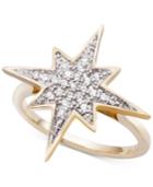 Wrapped Diamond Cluster Star Ring (1/6 Ct. T.w.) In 10k Gold, Created For Macy's