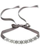 Carolee Silver-tone Crystal & Pave Ribbon Choker Necklace