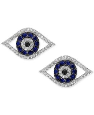 Royale Blue By Effy Sapphire (1/4 Ct. T.w.) & Diamond (1/3 Ct. T.w.) Stud Earrings In 14k White Gold