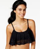 Kenneth Cole Reaction Cropped Crochet Popover Bikini Top Women's Swimsuit