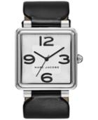 Marc Jacobs Women's Vic Black Leather Strap Watch 34mm Mj1439