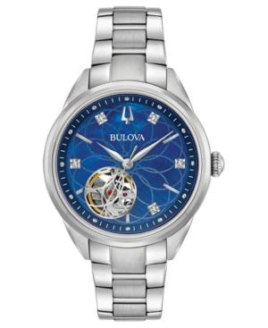 Bulova Women's Automatic Dress Diamond-accent Stainless Steel Bracelet Watch 34mm