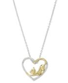 Aspca Tender Voices Diamond Cat Heart Pendant Necklace In 10k Gold-plated Sterling Silver (1/10 Ct. T.w.)