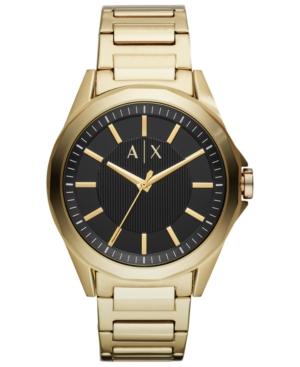 Ax Armani Exchange Men's Drexler Gold-tone Stainless Steel Bracelet Watch 44mm