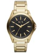 Ax Armani Exchange Men's Drexler Gold-tone Stainless Steel Bracelet Watch 44mm