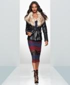 Guess Tori Faux-fur-trim Faux-leather Jacket