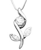 Sirena Diamond Necklace, 14k White Gold Rose Pendant (1/4 Ct. T.w.)