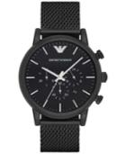 Emporio Armani Men's Chronograph Black Stainless Steel Mesh Bracelet Watch 46mm Ar1968
