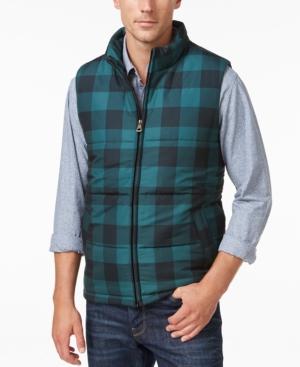 Weatherproof Vintage Men's Big And Tall Plaid Puffer Vest