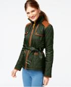 Vince Camuto Faux-suede-trim Quilted Barn Jacket