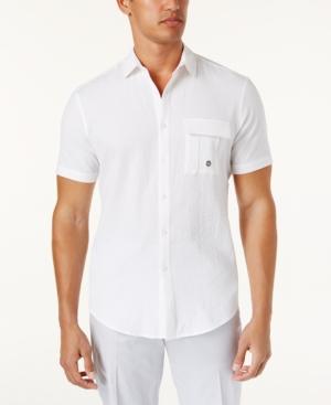 Inc International Concepts Men's Stretch Seersucker Short Sleeve Utility Shirt, Created For Macy's