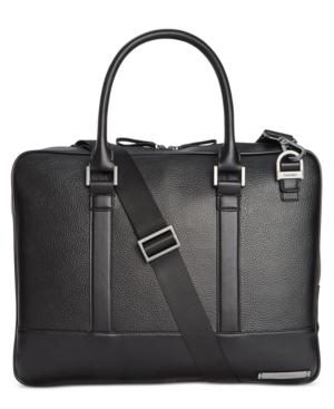 Calvin Klein Men's Slim Pebble Leather Attache Case