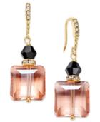 Inc International Concepts Gold-tone Pink Square Drop Earrings, Only At Macy's