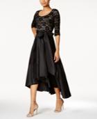 R & M Richards Petite Sequined Lace High-low Dress
