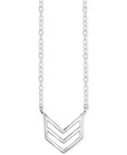 Unwritten Chevron Stationary Pendant Necklace In Sterling Silver