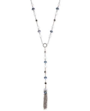 Judith Jack Sterling Silver Marcasite And Crystal Lariat Necklace
