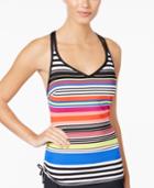 Jag Reactive Striped Underwire D-cup Tankini Top Women's Swimsuit