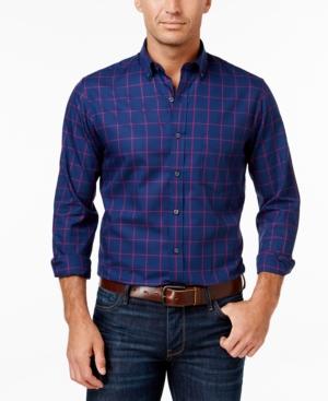 Club Room Men's Windowpane Long-sleeve Shirt, Only At Macy's