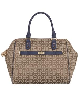 Tommy Hilfiger Helen Monogram Jacquard Satchel