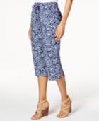 Karen Scott Petite Cotton Printed Drawstring Capri Pants, Only At Macy'
