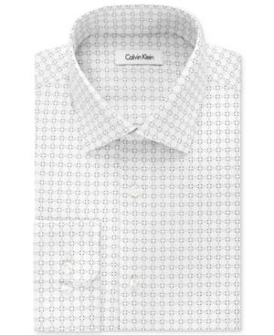 Calvin Klein Steel Men's Classic-fit Non-iron Performance Licorice Print Dress Shirt