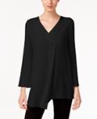 Alfani Asymmetrical Satin-trim Top, Only At Macy's