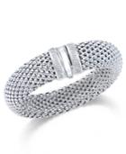 Diamond Mesh Bangle Bracelet (3/8 Ct. T.w.) In Sterling Silver