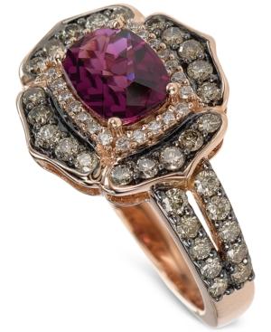 Le Vian Chocolatier Rhodolite Garnet (1-5/6 Ct. T.w.) And Diamond (9/10 Ct. T.w.) Ring In 14k Rose Gold