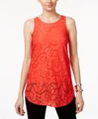 Alfani Petite Jacquard Illusion-hem Top, Only At Macy's